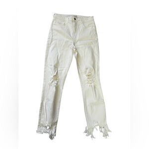 L'AGENCE White Ankle shark bite Cropped Jeans 27